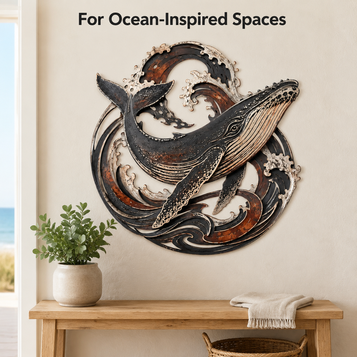 Secondary Lifestyle — Whale Metal Wall Art Humpback Whale Wall Decor Ocean Wall
