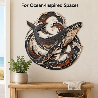 Secondary Lifestyle — Whale Metal Wall Art Humpback Whale Wall Decor Ocean Wall