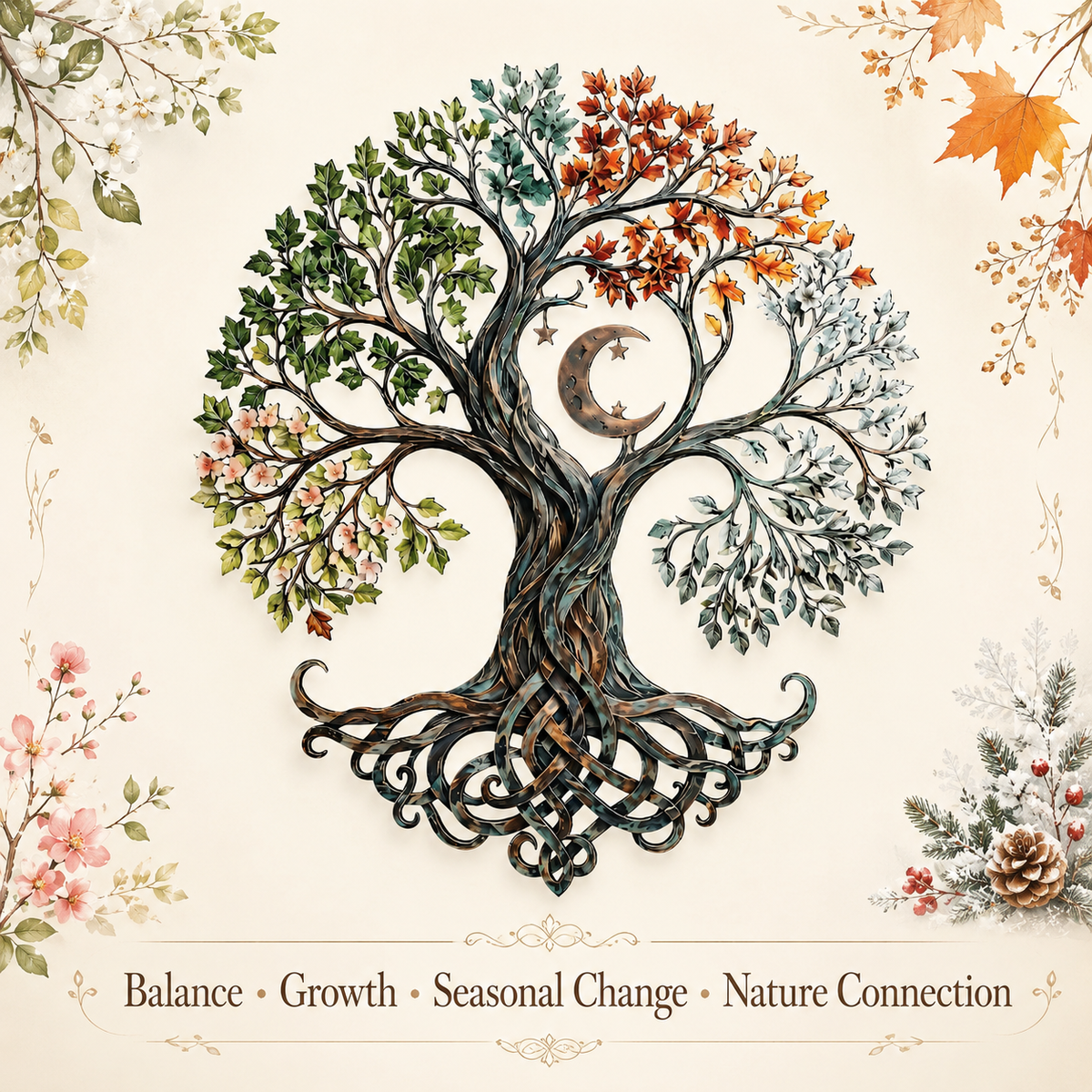 Design Statement - Tree of Life Metal Wall Art Celtic Four Seasons Tree