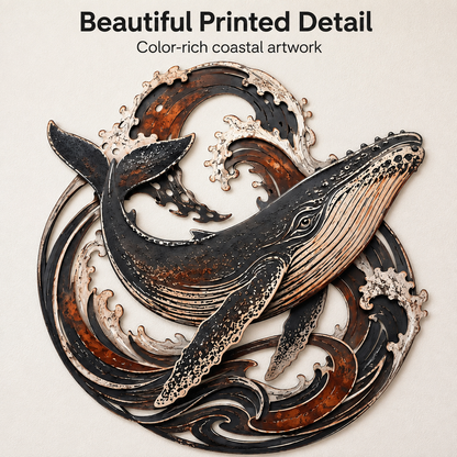 Design Detail — Whale Metal Wall Art Humpback Whale Wall Decor Ocean Wall