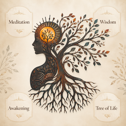 Design Statement - Tree of Knowledge Metal Wall Art Human Mind Brain Art