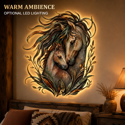LED Lifestyle - Horse Metal Wall Art Decor Mare and Foal Wall Art