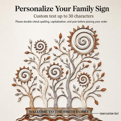 Personalization - Custom Family Tree Metal Wall Art Decor Personalized Family Name