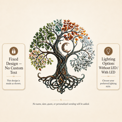 Option Guide - Tree of Life Metal Wall Art Celtic Four Seasons Tree