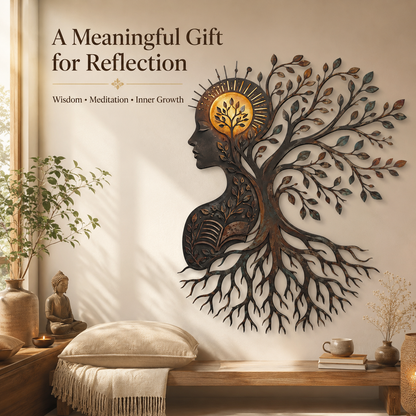 Meaningful Gift - Tree of Knowledge Metal Wall Art Human Mind Brain Art