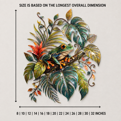 Size Guide - Frog Wall Art Tropical Metal Wall Art Rainforest Wall Art