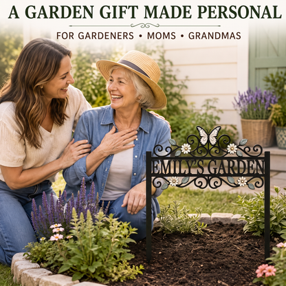 gift moment - Custom Name Garden Stake Personalized Butterfly Garden Decor Daisy Floral