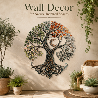 Placement Decor - Tree of Life Metal Wall Art Celtic Four Seasons Tree