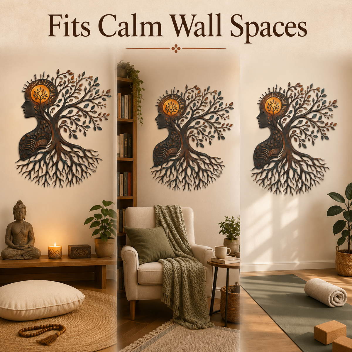 Placement Decor - Tree of Knowledge Metal Wall Art Human Mind Brain Art