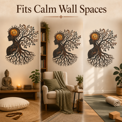 Placement Decor - Tree of Knowledge Metal Wall Art Human Mind Brain Art