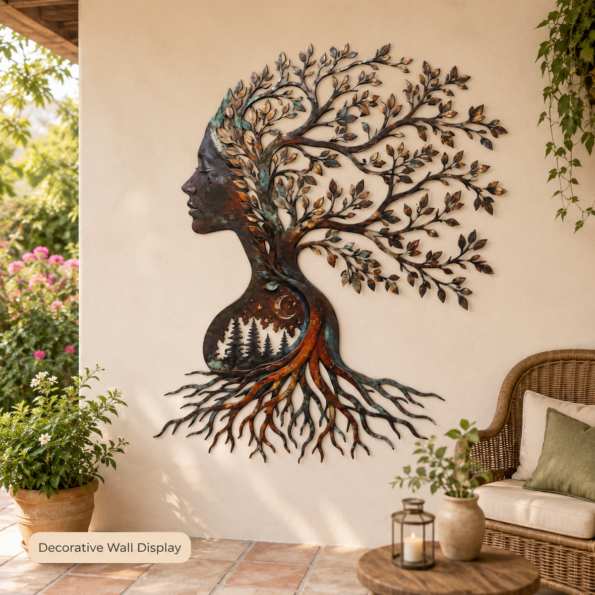 Placement Decor - Woman Tree of Life Metal Wall Art Mother Nature Goddess