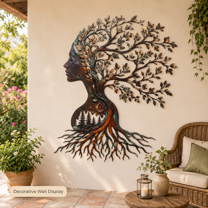 Placement Decor - Woman Tree of Life Metal Wall Art Mother Nature Goddess