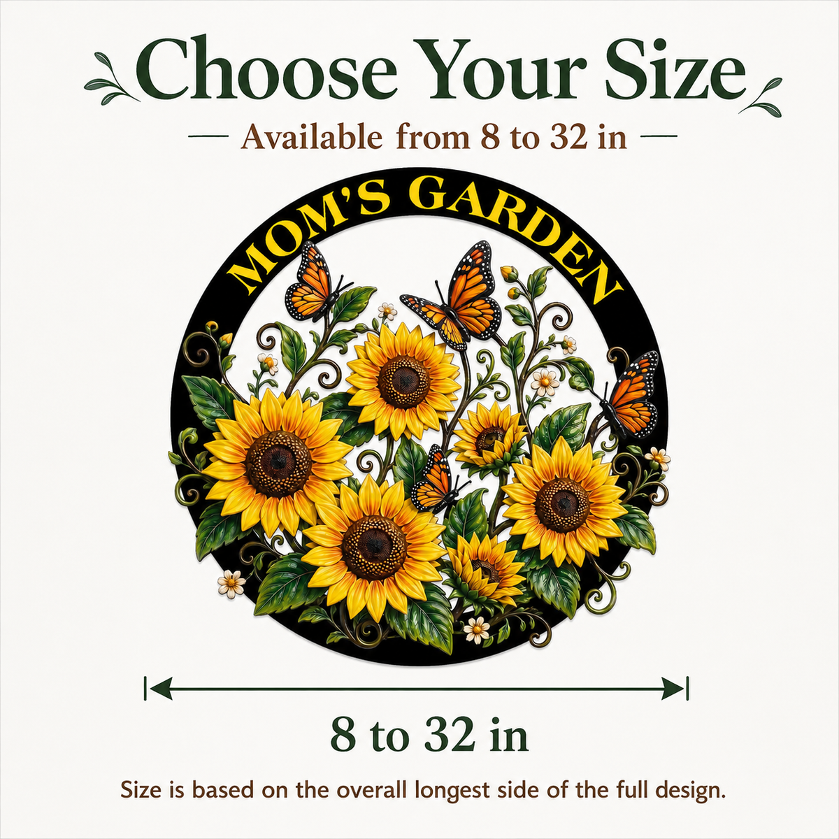 How to Hang - Custom Sunflower Metal Wall Art Butterfly Garden Decor Mom Garden