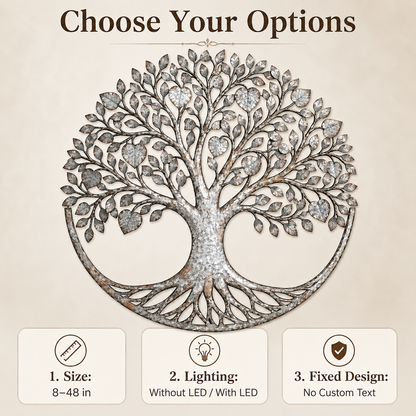 Main_05 - Tree of Life Metal Wall Art Heart Leaf Family Tree