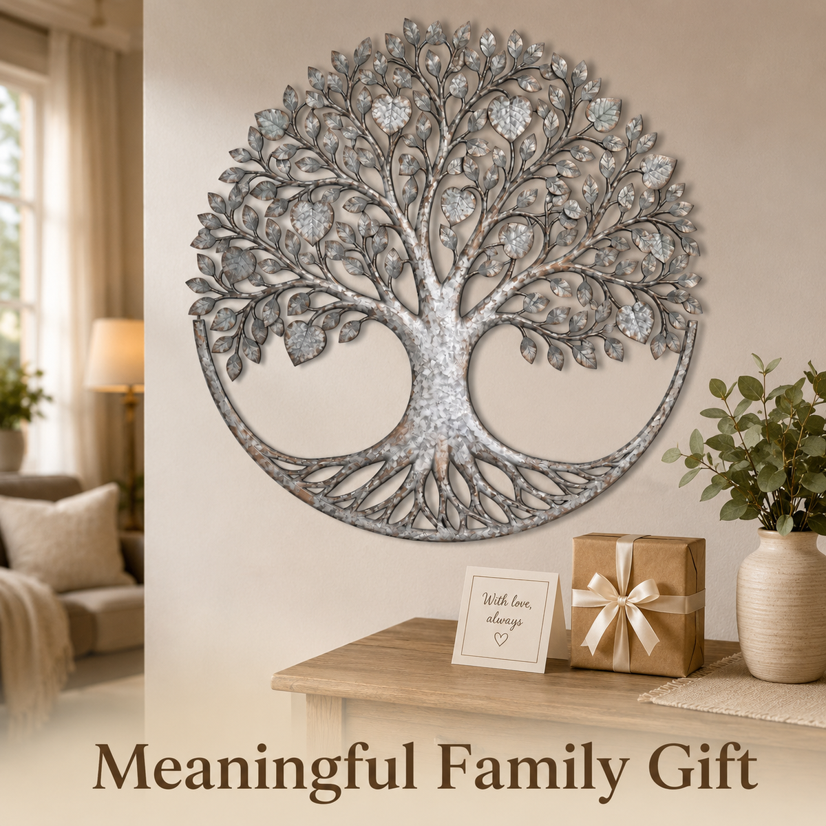 Main_06 - Tree of Life Metal Wall Art Heart Leaf Family Tree
