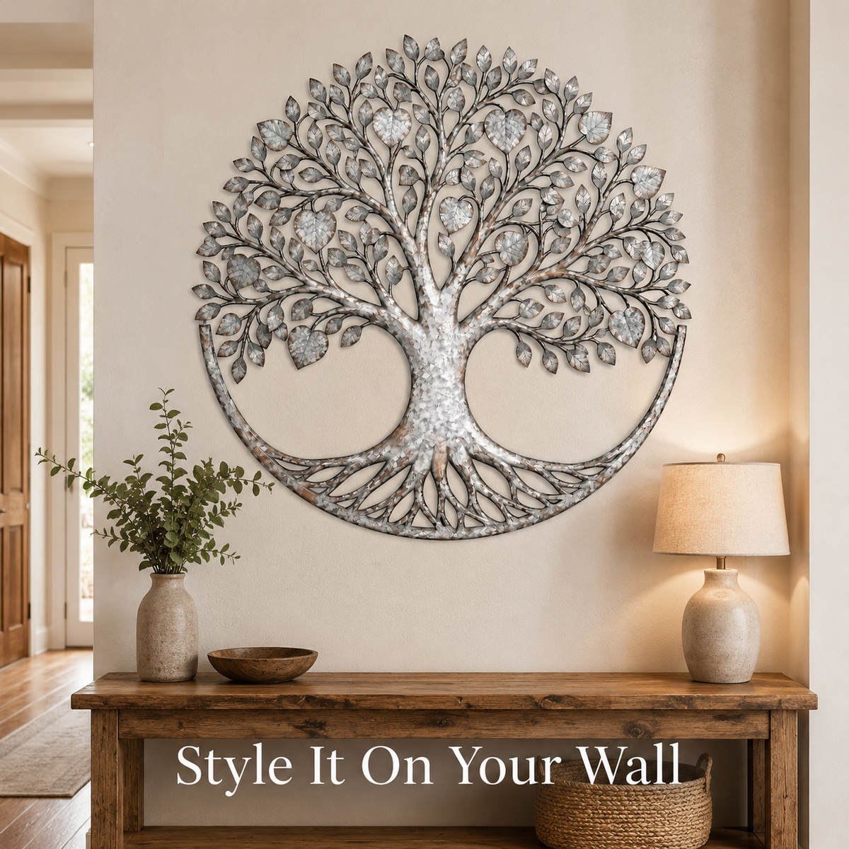 Main_07 - Tree of Life Metal Wall Art Heart Leaf Family Tree