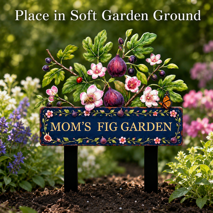 Personalized Fig Garden Stake, Custom Metal Garden Sign, Fig Tree Yard Decor, Mom’s Fig Garden Gift for Garden Lover — Main 07