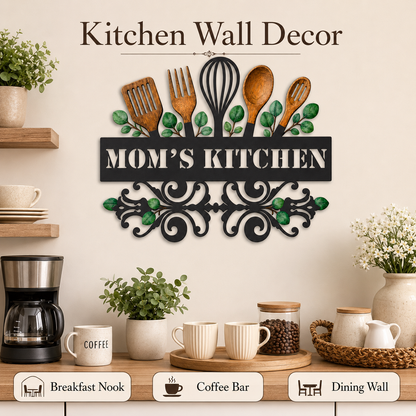 Main_08 - Custom Kitchen Wall Art Personalized Baking Metal Decor Botanical Utensil