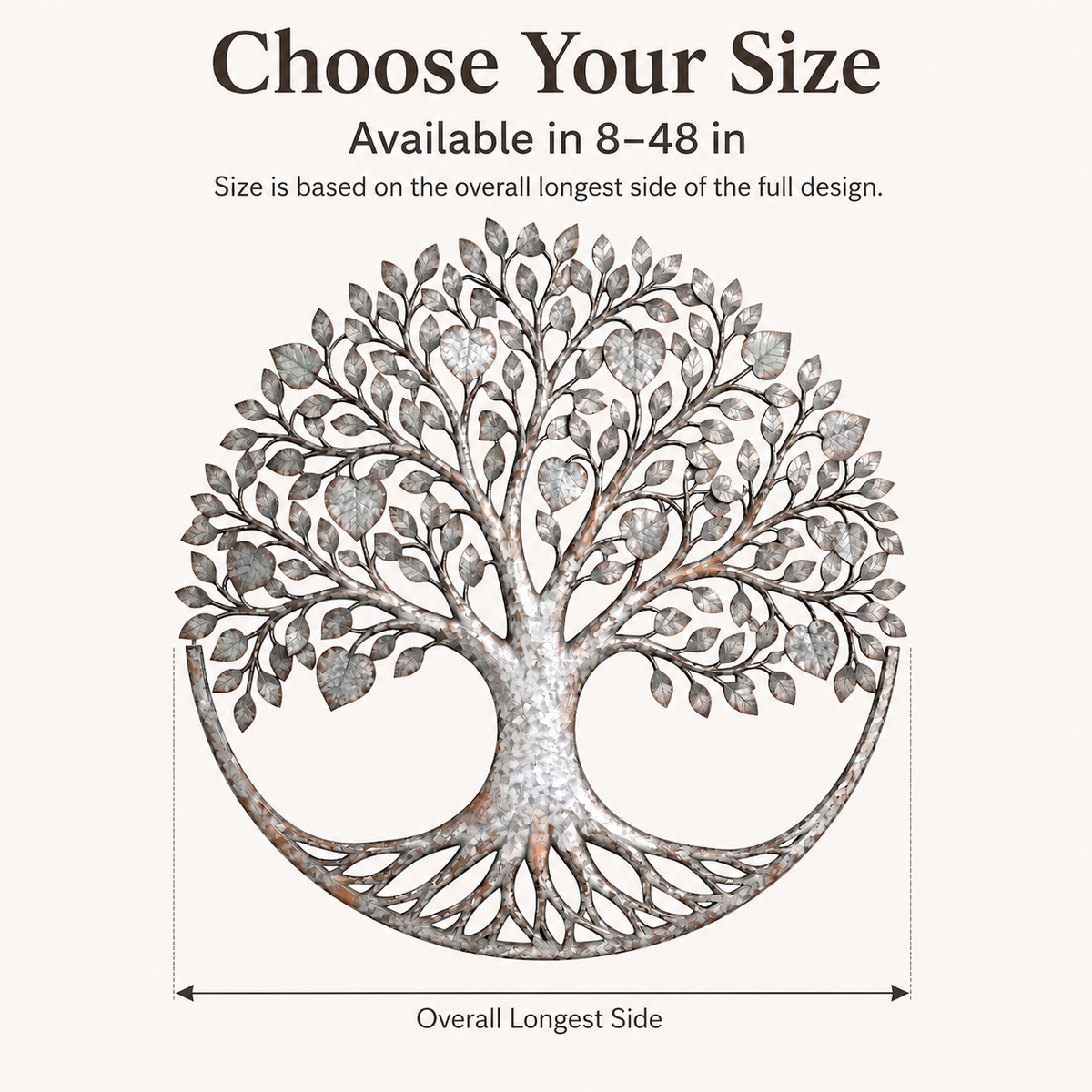 Main_08 - Tree of Life Metal Wall Art Heart Leaf Family Tree