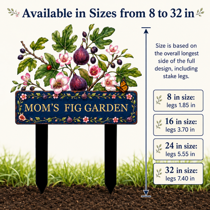 Personalized Fig Garden Stake, Custom Metal Garden Sign, Fig Tree Yard Decor, Mom’s Fig Garden Gift for Garden Lover — Main 08