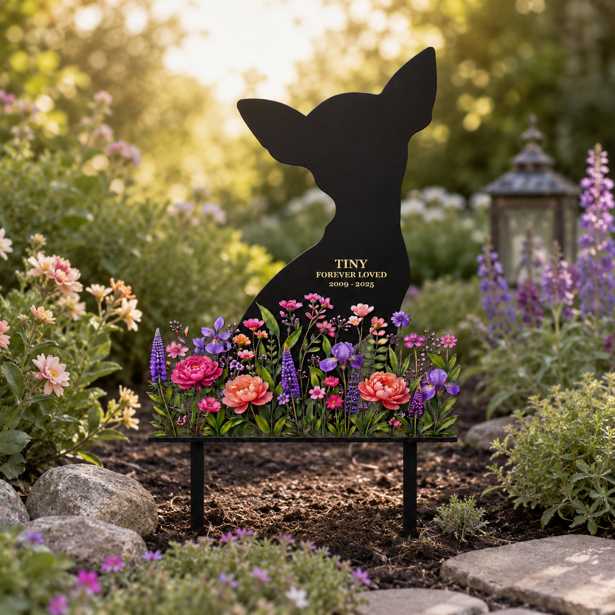Custom Dog Memorial Garden Stake, Personalized Metal Pet Grave Marker, Pet Loss Sympathy Gift, Garden Decor — Main 11