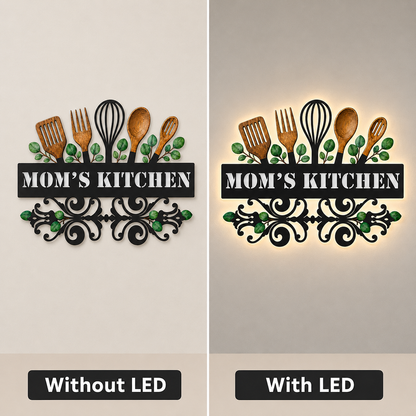 Main_11 - Custom Kitchen Wall Art Personalized Baking Metal Decor Botanical Utensil
