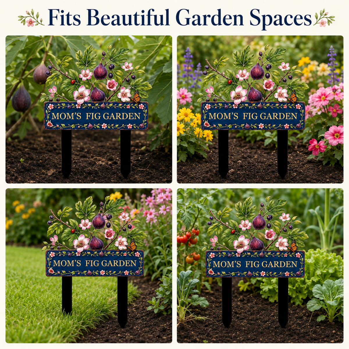 Personalized Fig Garden Stake, Custom Metal Garden Sign, Fig Tree Yard Decor, Mom’s Fig Garden Gift for Garden Lover — Main 12