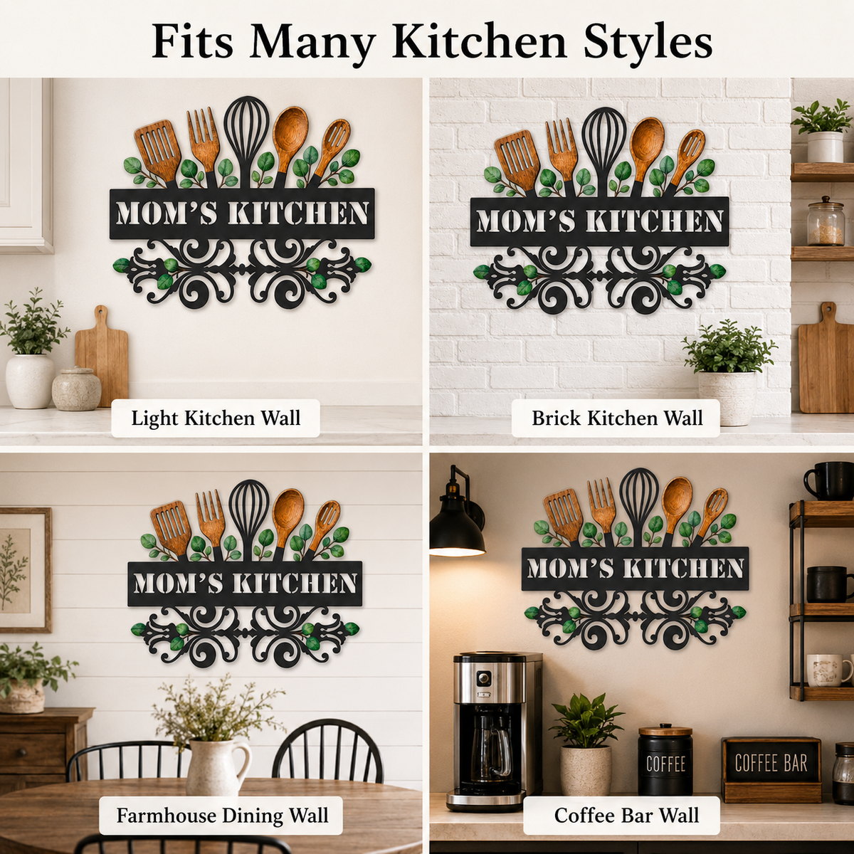 Main_12 - Custom Kitchen Wall Art Personalized Baking Metal Decor Botanical Utensil