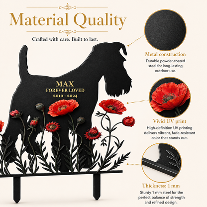 Personalized Dog Grave Marker, Custom Metal Dog Memorial Garden Stake, Forever Loved Pet Memorial Sign — Main 14