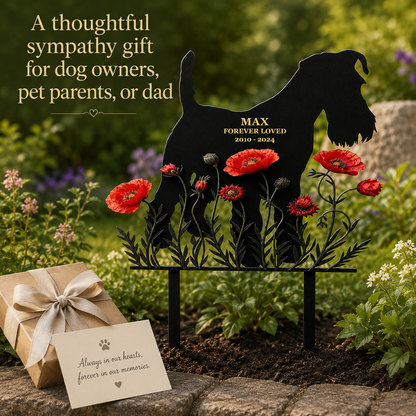 Personalized Dog Grave Marker, Custom Metal Dog Memorial Garden Stake, Forever Loved Pet Memorial Sign — Main 15