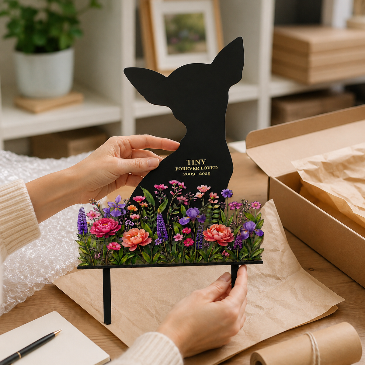Custom Dog Memorial Garden Stake, Personalized Metal Pet Grave Marker, Pet Loss Sympathy Gift, Garden Decor — Main 17