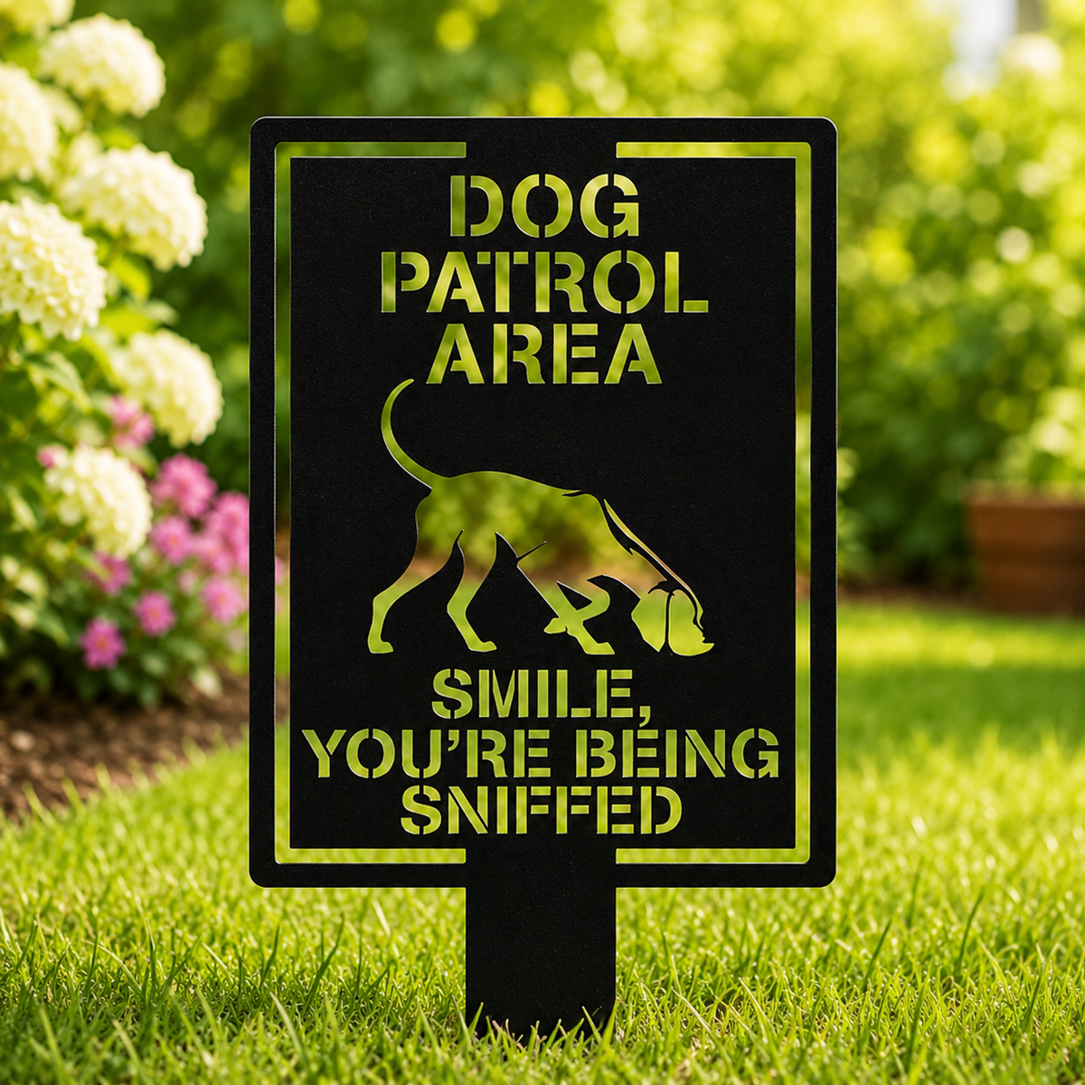 Personalized Dog Warning Sign Metal Garden Stake Custom Dog Breed Yard Sign Beware of Dog Outdoor Security Sign — main 15