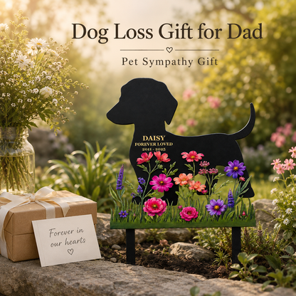 Custom Pet Memorial Garden Stake, Personalized Dog Memorial Yard Sign, Metal Grave Marker, Dog Loss Gift — main 15