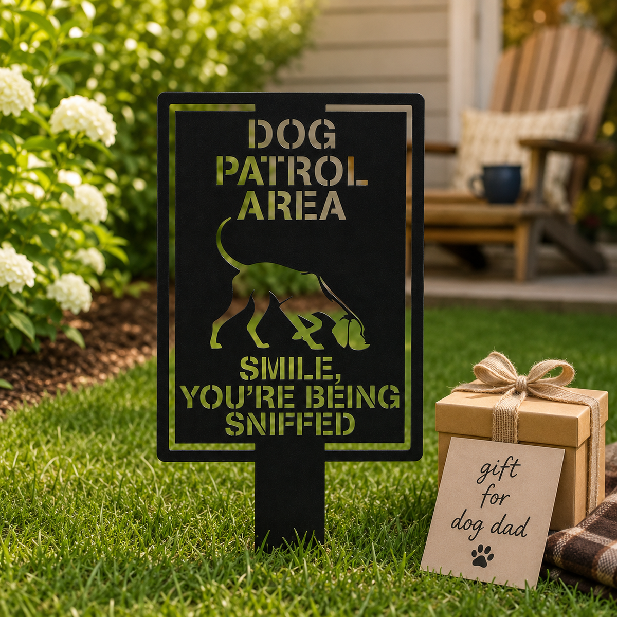 Personalized Dog Warning Sign Metal Garden Stake Custom Dog Breed Yard Sign Beware of Dog Outdoor Security Sign — main 17