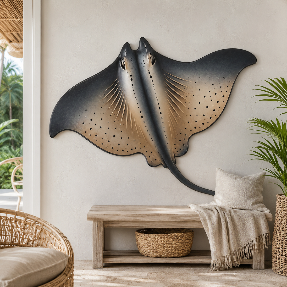 main 1 - Manta Ray Metal Wall Art Decor Manta Ray Wall Art