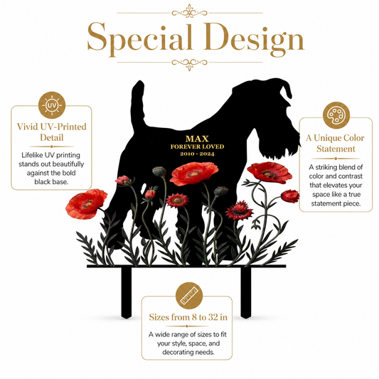 Personalized Dog Grave Marker, Custom Metal Dog Memorial Garden Stake, Forever Loved Pet Memorial Sign — main 2