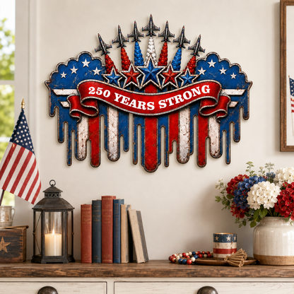 250 Years of Freedom Metal Sign, America 250th Anniversary Patriotic Wall Decor, USA Independence Day Gift — main 2