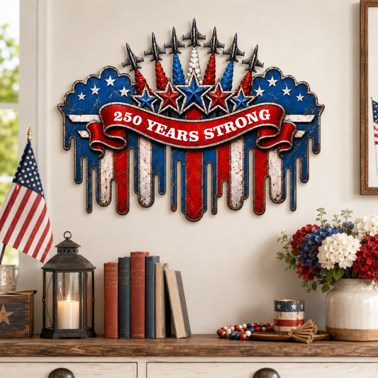 250 Years of Freedom Metal Sign, America 250th Anniversary Patriotic Wall Decor, USA Independence Day Gift — main 2