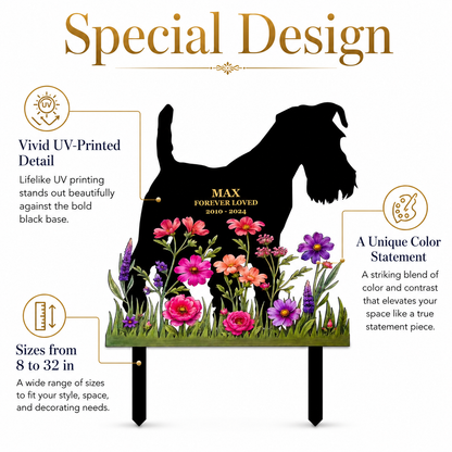 Custom Pet Memorial Garden Stake, Personalized Dog Memorial Yard Sign, Metal Grave Marker, Dog Loss Gift — main 2