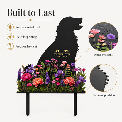 Custom Dog Memorial Garden Stake, Personalized Metal Pet Grave Marker, Pet Loss Sympathy Gift, Garden Decor — main 3