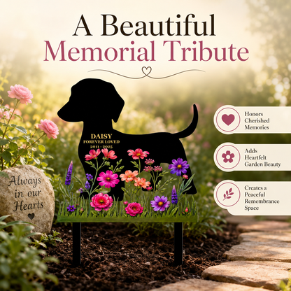 Custom Pet Memorial Garden Stake, Personalized Dog Memorial Yard Sign, Metal Grave Marker, Dog Loss Gift — main 4