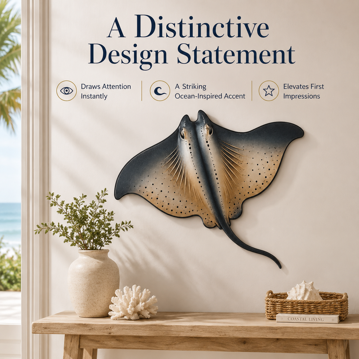 main 4 - Manta Ray Metal Wall Art Decor Manta Ray Wall Art