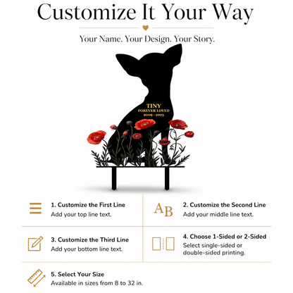 Personalized Dog Grave Marker, Custom Metal Dog Memorial Garden Stake, Forever Loved Pet Memorial Sign — main 5