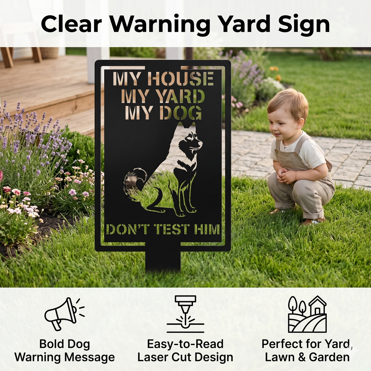 Personalized Dog Warning Sign Metal Garden Stake Custom Dog Breed Yard Sign Beware of Dog Outdoor Security Sign — main 6