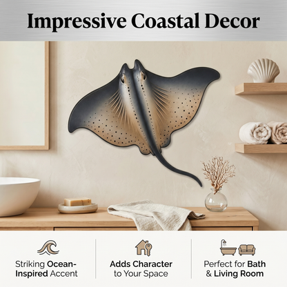 main 6 - Manta Ray Metal Wall Art Decor Manta Ray Wall Art