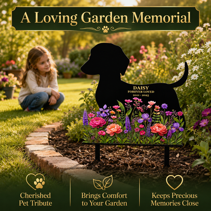 Custom Dog Memorial Garden Stake, Personalized Metal Pet Grave Marker, Pet Loss Sympathy Gift, Garden Decor — main 7