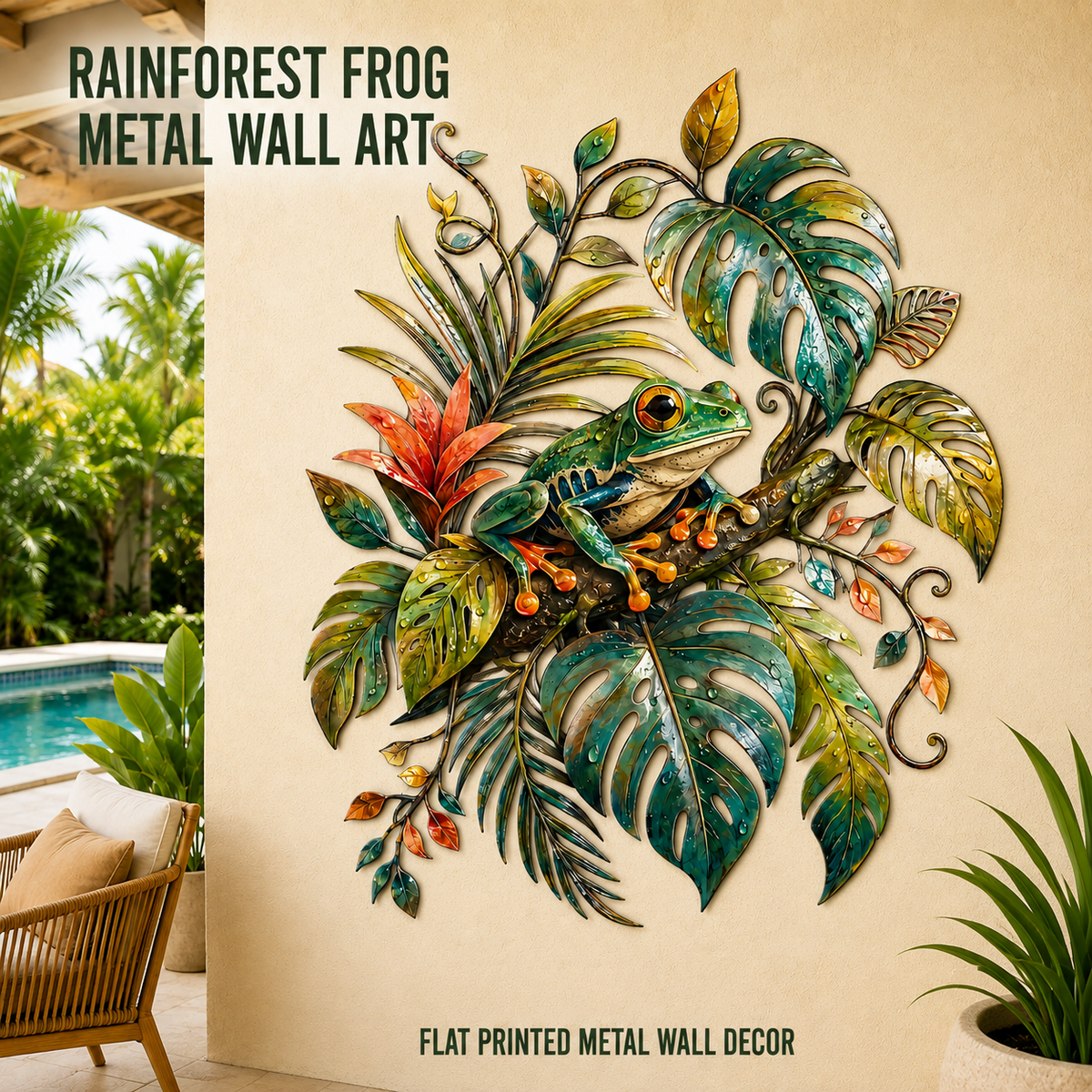 main hero update - Frog Wall Art Tropical Metal Wall Art Rainforest Wall Art