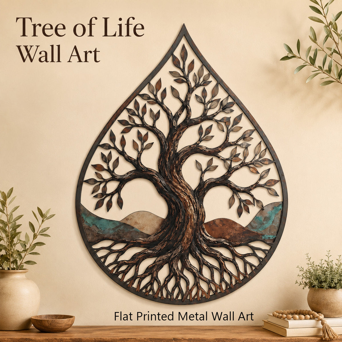 main hero update - Water Drop Tree of Life Metal Wall Art Nature Inspired