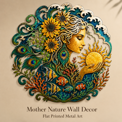main new - Mother Ocean Metal Wall Art Ocean Goddess Wall Decor Coastal